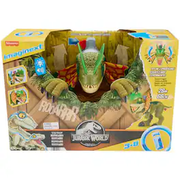 Fisher-Price - Mattel HVY16 Imaginext Jurassic World Thrash Attack Dilophosaurus Dinosaur Toy - Black