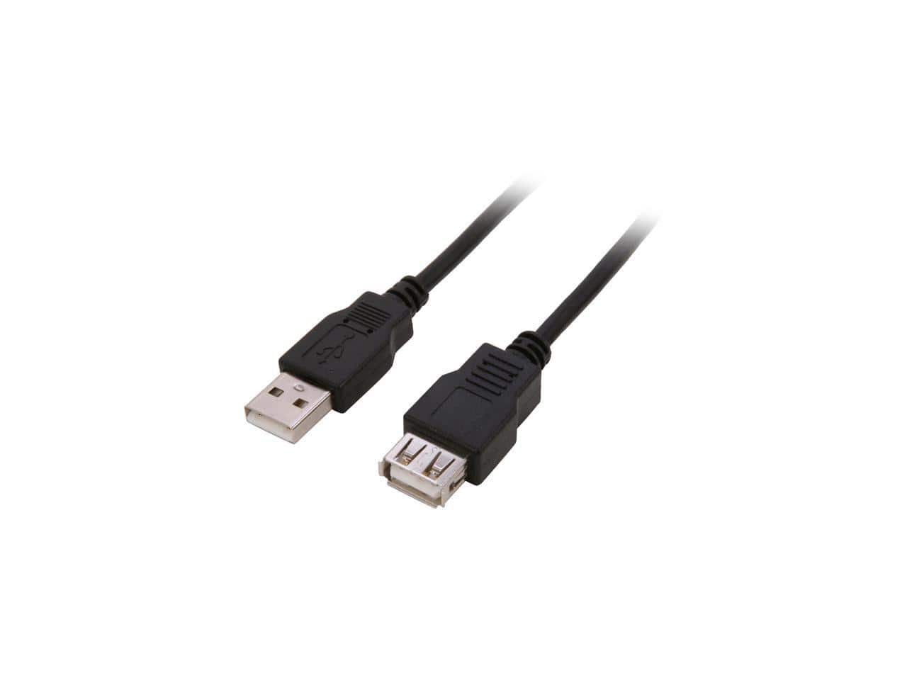 Nippon Labs - Black 15 ft. USB cable A/Male to A/Female Extension USB Cable Model USB-15-MF-BK-2P, 2 Packs