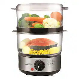 Brentwood - Ts-1005 400-watt 5-qt. 2-tier Electric Food Steamer With Steam Trays And Lid - Black