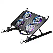 Front. Luckbyte - RGB Laptop Cooling Pad with 4 Silent Fans, 7-Level Height Adjustable Gaming Notebook Stand for 11-17.3" Laptops.