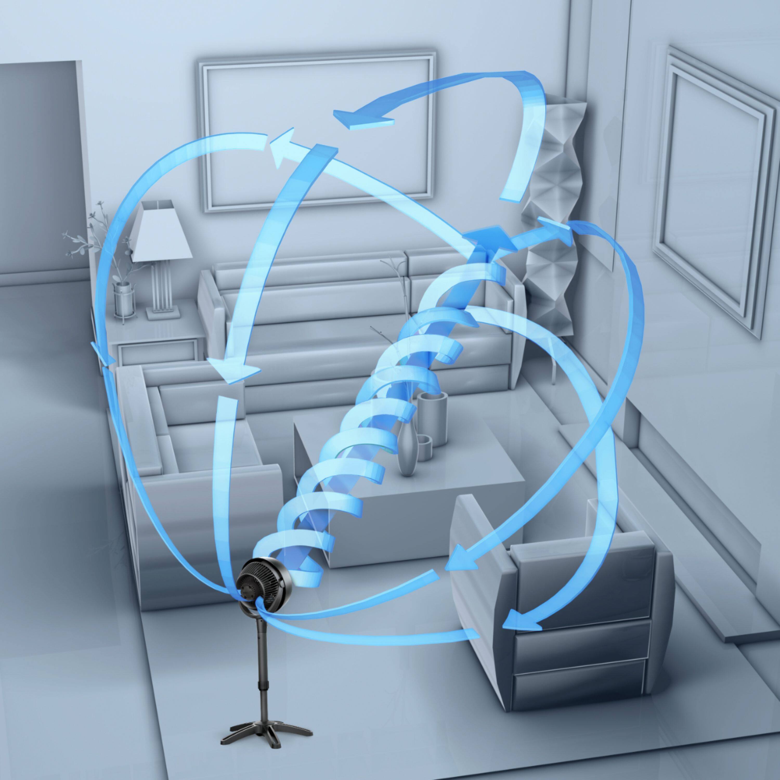 Alt View 16. Vornado - 683 Pedestal Circulator Fan - Black.