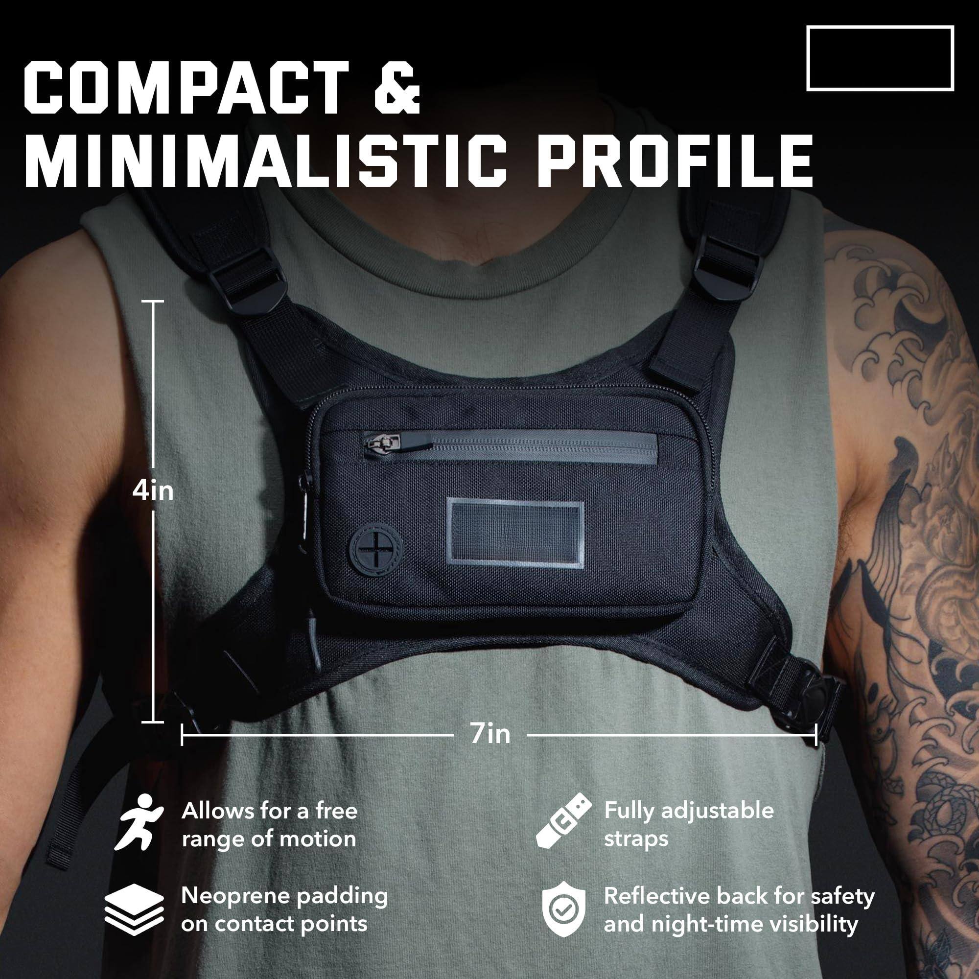 COMPACT & MINIMALISTIC PROFILE

- 4in
- 7in

- Allows for a free range of motion
- Neoprene padding on contact points
- Fully adjustable straps
- Reflective back for safety and night-time visibility