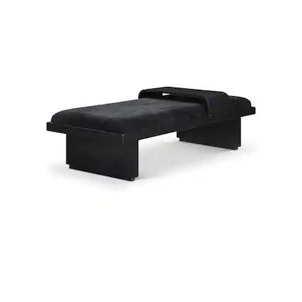 Front. Meridian Furniture - Arlington Black Chenille Fabric Bench - Black.