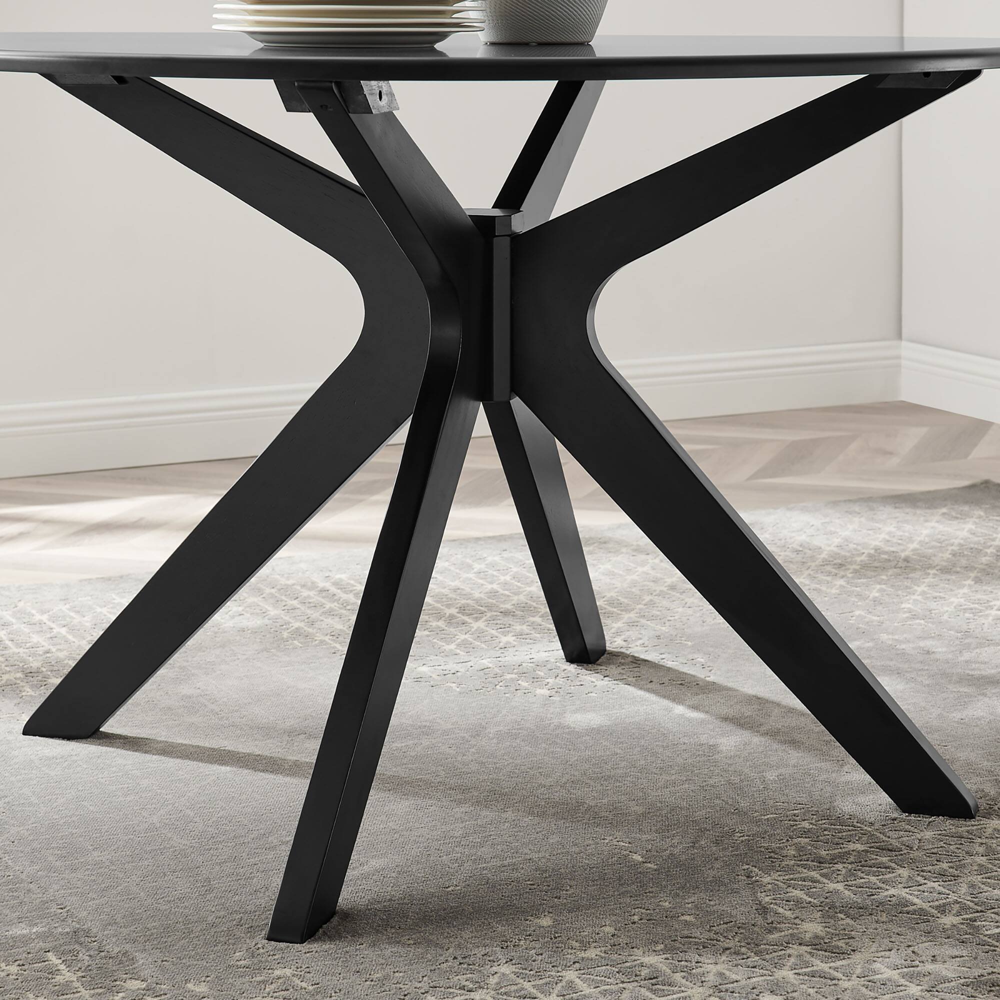 Back. Modway - Traverse 47" Dining Table by Modway - Black Black.