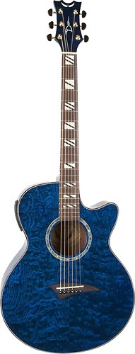  Dean - Performer 6-String Mini-Jumbo Cutaway Acoustic/Electric Guitar - Trans Blue