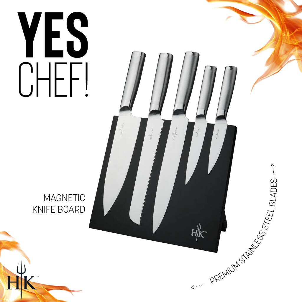 YES CHEF!

MAGNETIC KNIFE BOARD

HK

PREMIUM STAINLESS STEEL BLADES