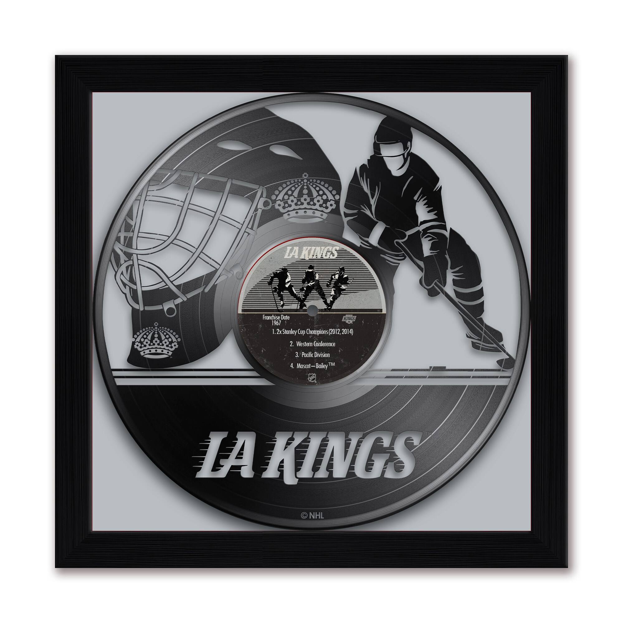 Sporticulture - Los Angeles Kings 13" x 13" Framed Vinyl Record Art Print - Black