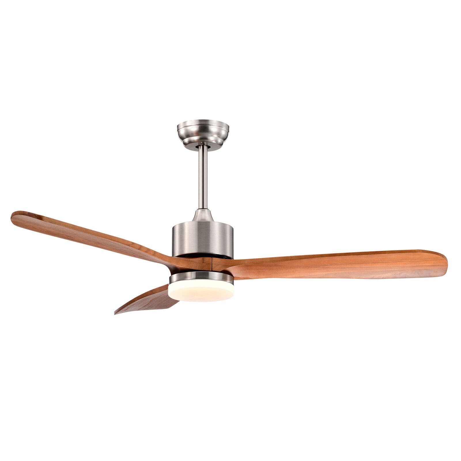 SKONYON - 52 Inch Ceiling Fan with LED Light Remote Control Multiple Speeds and Dual Downrods - Brown