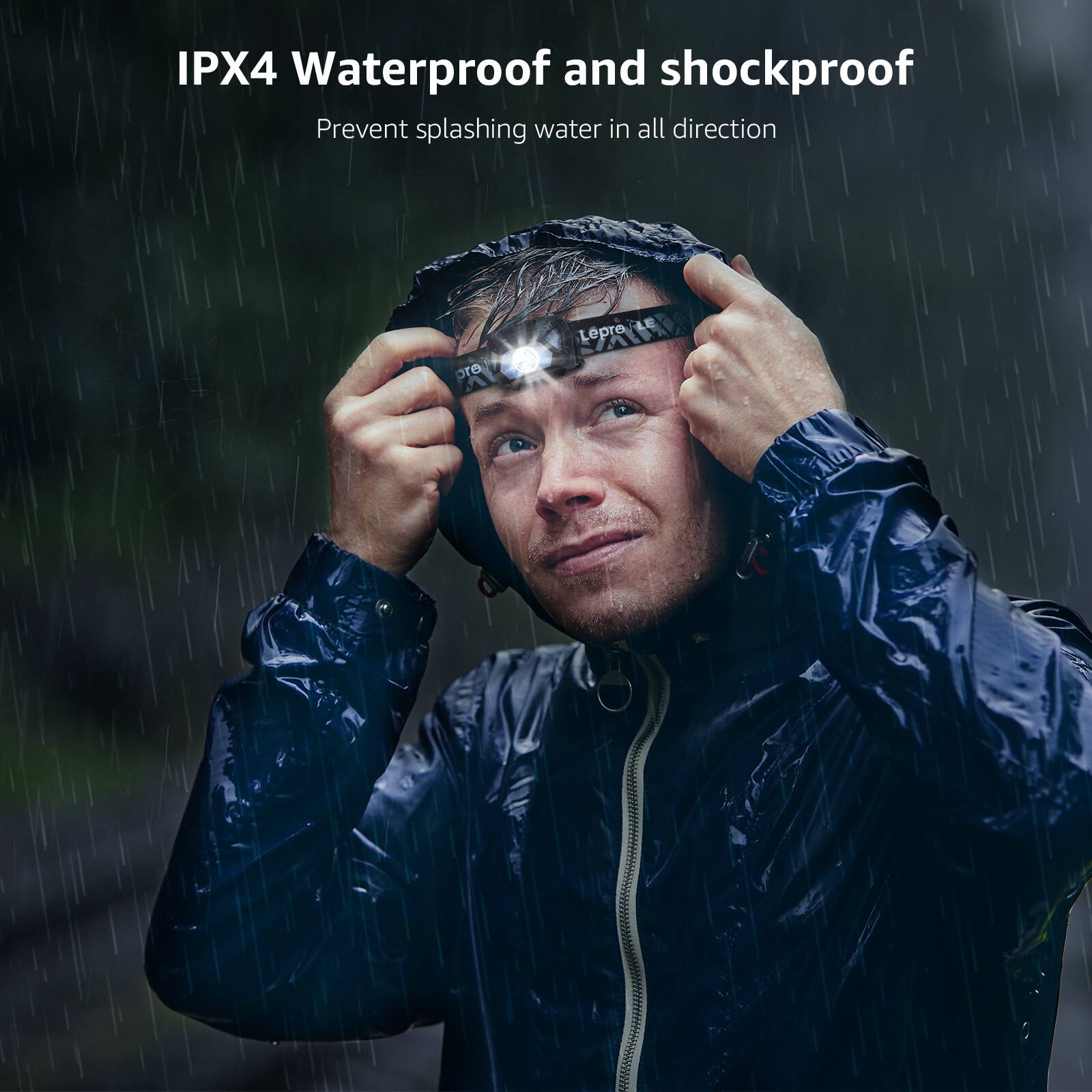 IPX4 Waterproof and shockproof Prevent splashing water in all directions.