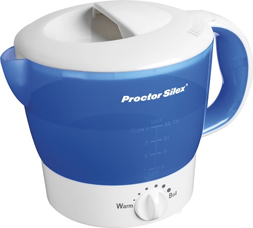  Proctor Silex 32oz Adjustable Temperature Hot Pot Electric  Kettle for Tea, Boiling Water, Cooking Noodles and Soup, White: Home &  Kitchen