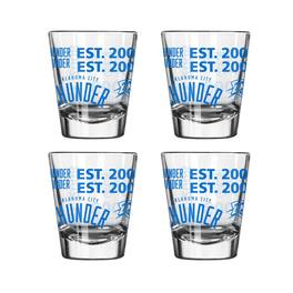 Logo Brands - Oklahoma City Thunder 4-Pack 2oz. Shot Glass Set - Multicolor