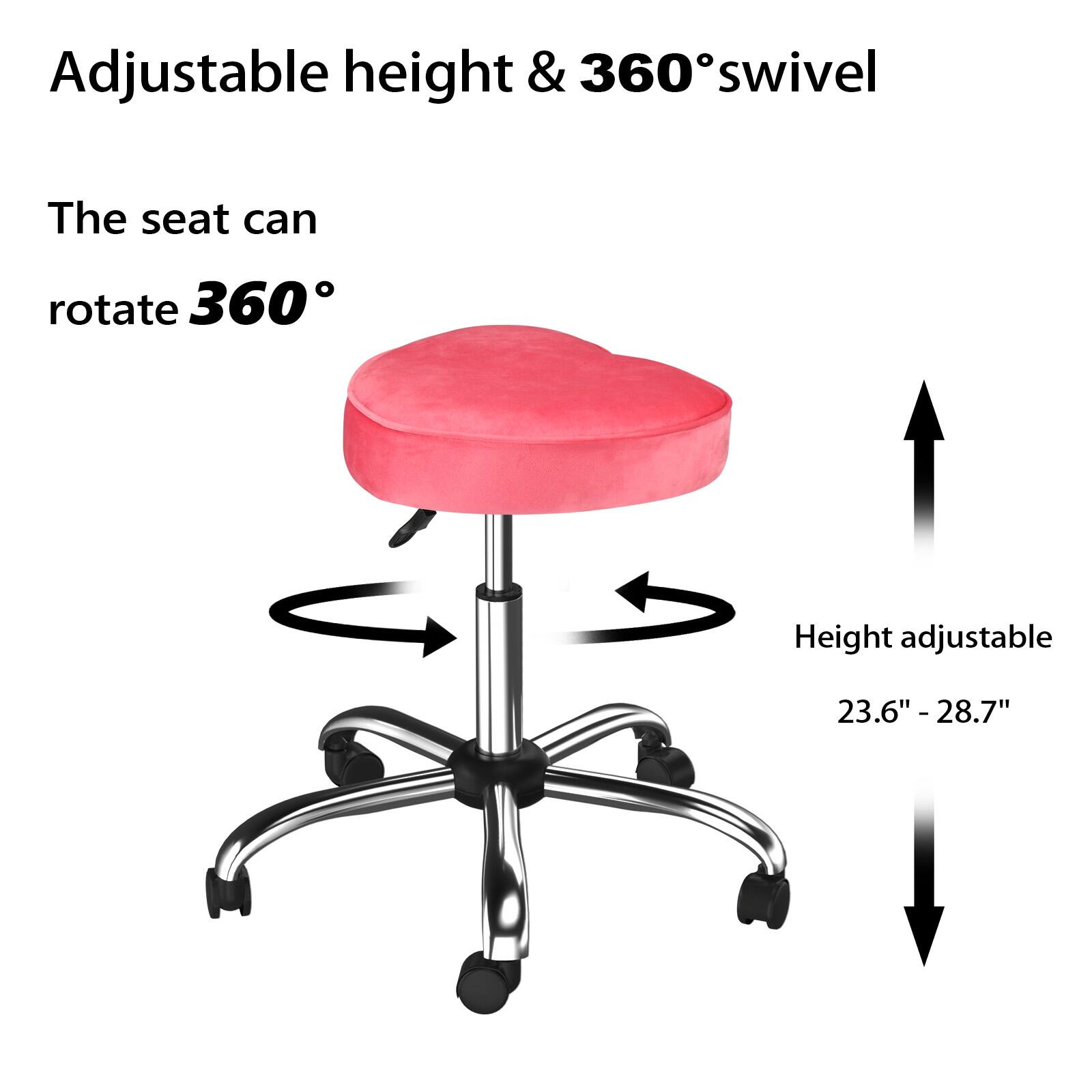 Adjustable height & 360° swivel

The seat can rotate 360°

Height adjustable 23.6" - 28.7"