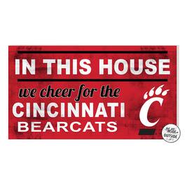 Jardine - Cincinnati Bearcats 11'' x 20'' Indoor/Outdoor In This House Sign - Red