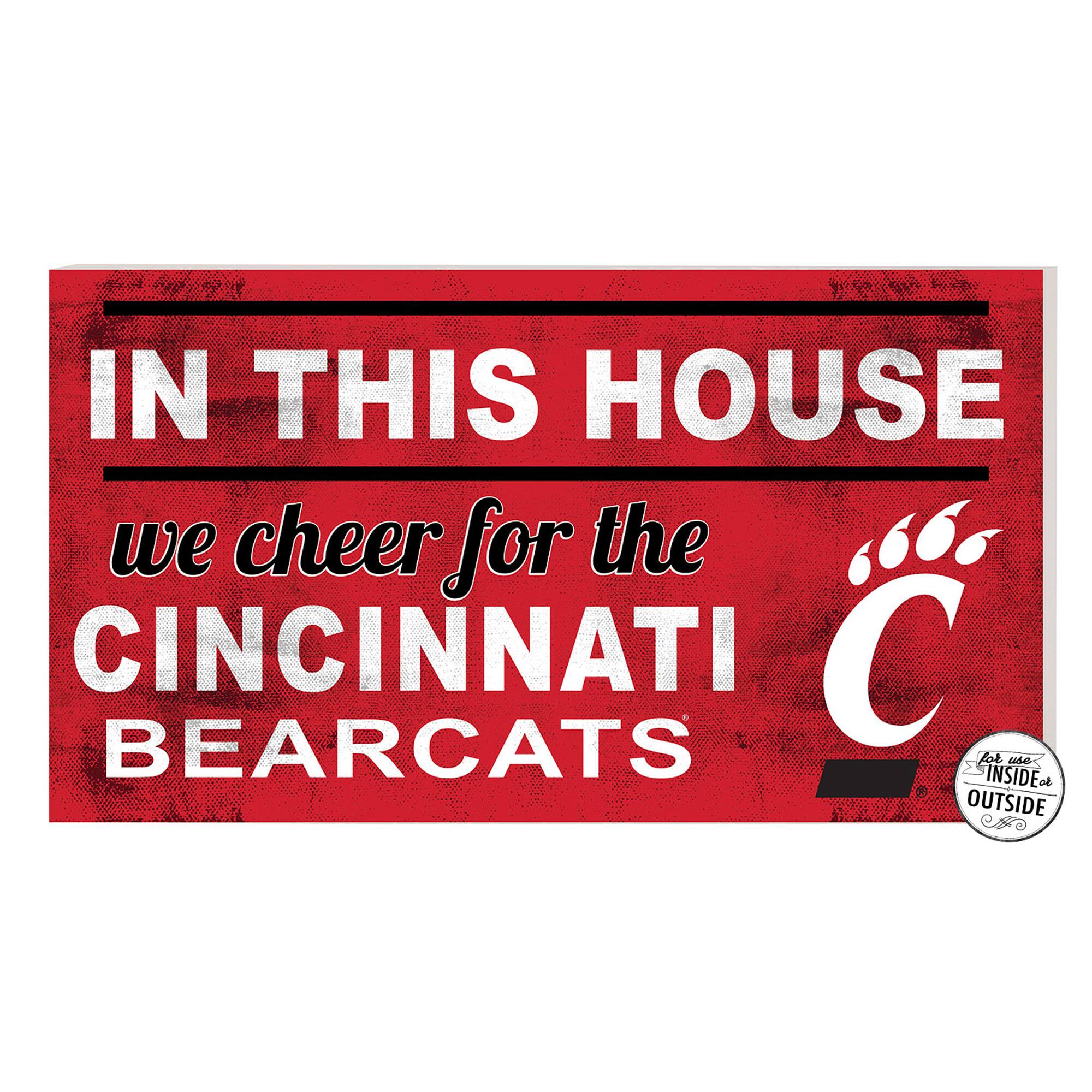 Red Cincinnati Bearcats 11'' x 20'' Indoor/Outdoor In This House Sign