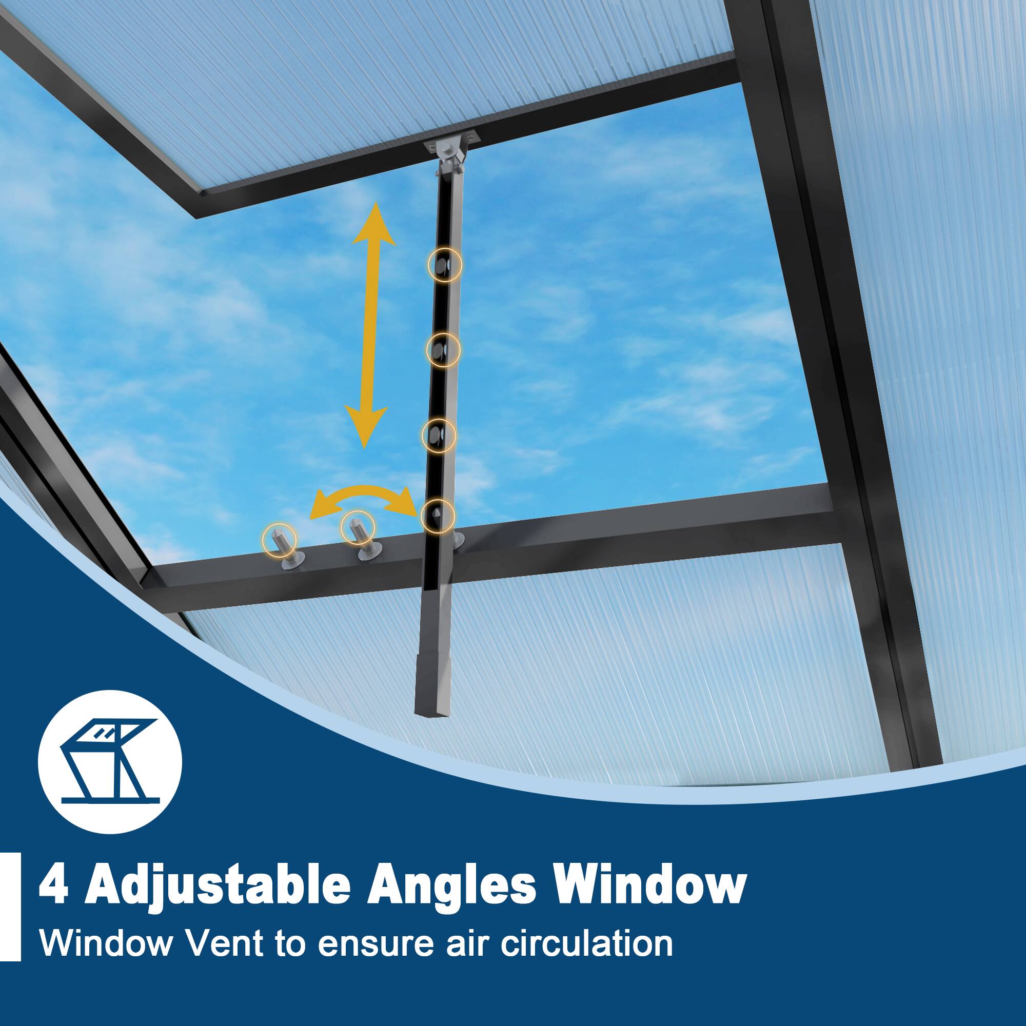 4 Adjustable Angles Window Vent to ensure air circulation