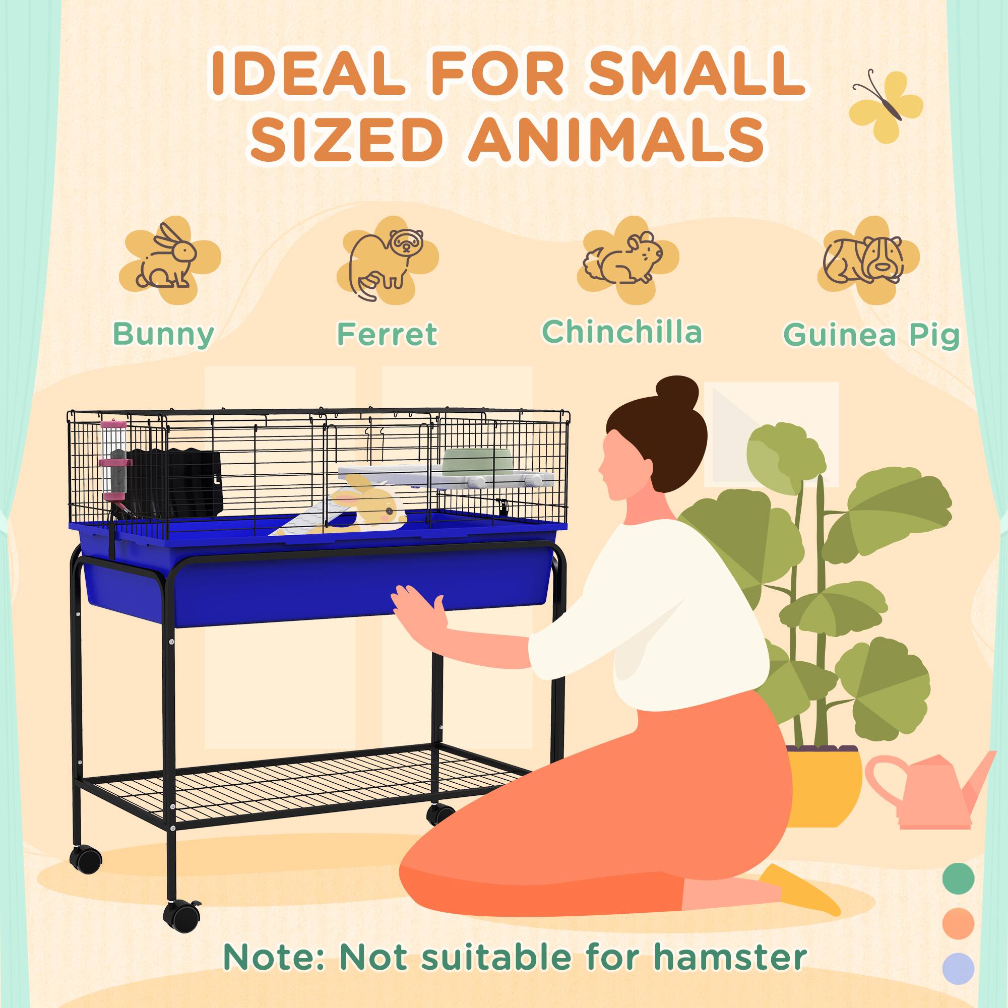 IDEAL FOR SMALL SIZED ANIMALS

- Bunny
- Ferret
- Chinchilla
- Guinea Pig

Note: Not suitable for hamster