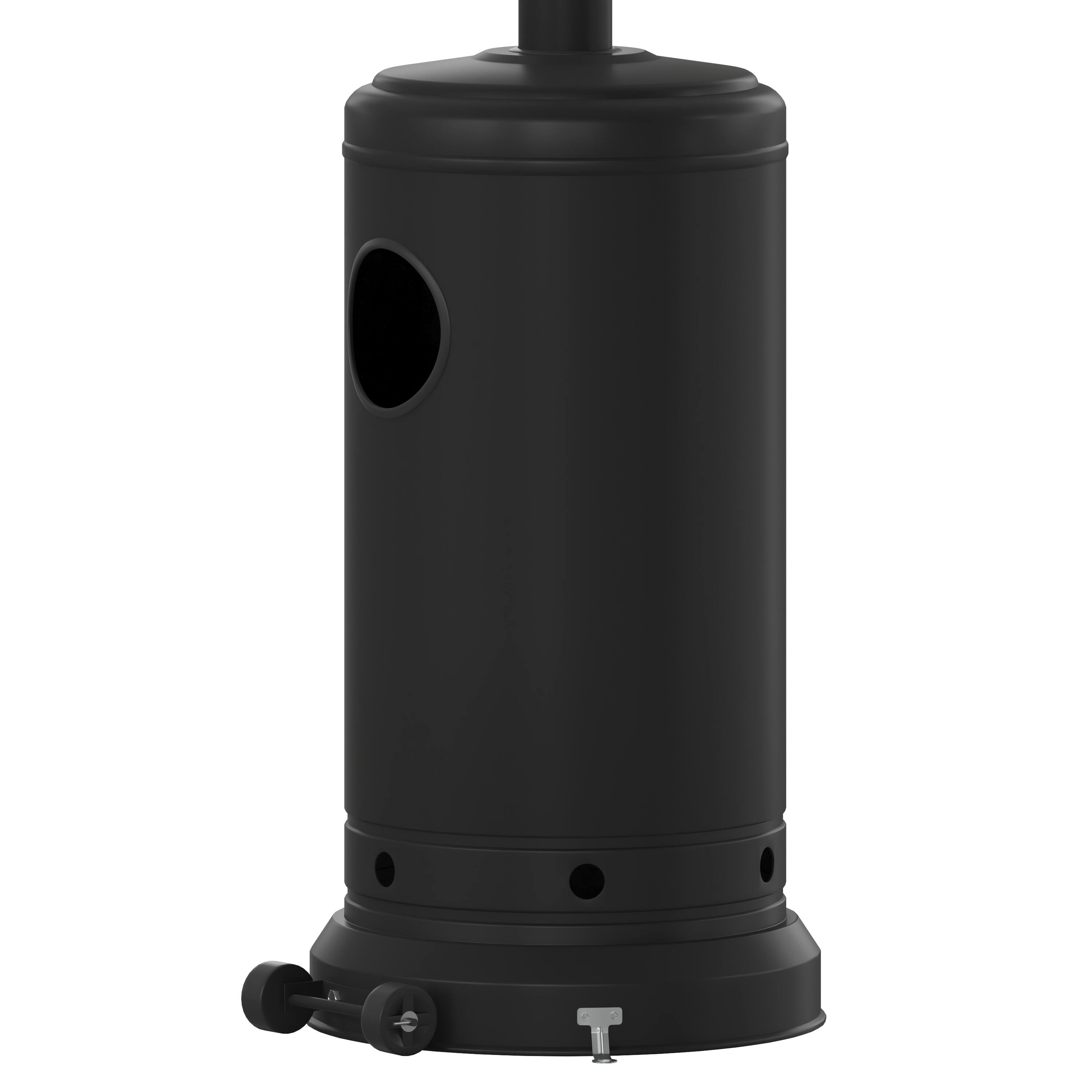 Alt View 9. Emma + Oliver - Outdoor Patio Heater - 7.5 Feet Round Steel Patio Heater - 40,000 BTU's - Black.