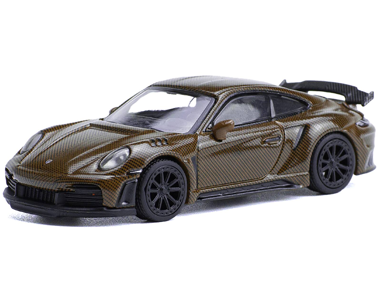 Angle. Pop Race - 992 Stinger GTR Brown Carbon 1/64 Diecast Model Car by Pop Race - Brown Carbon.