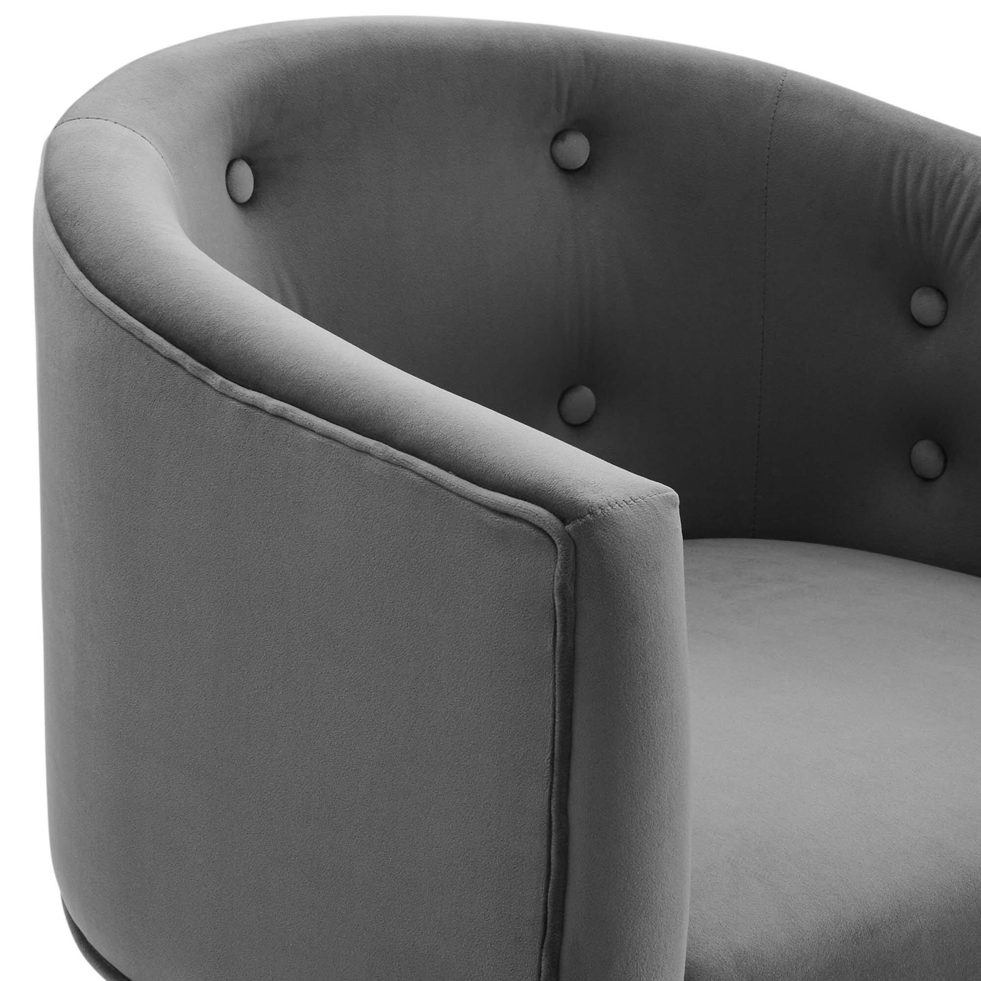 Alt View 4. Modway - Savour Tufted Performance Velvet Accent Chair by Modway - Gray.