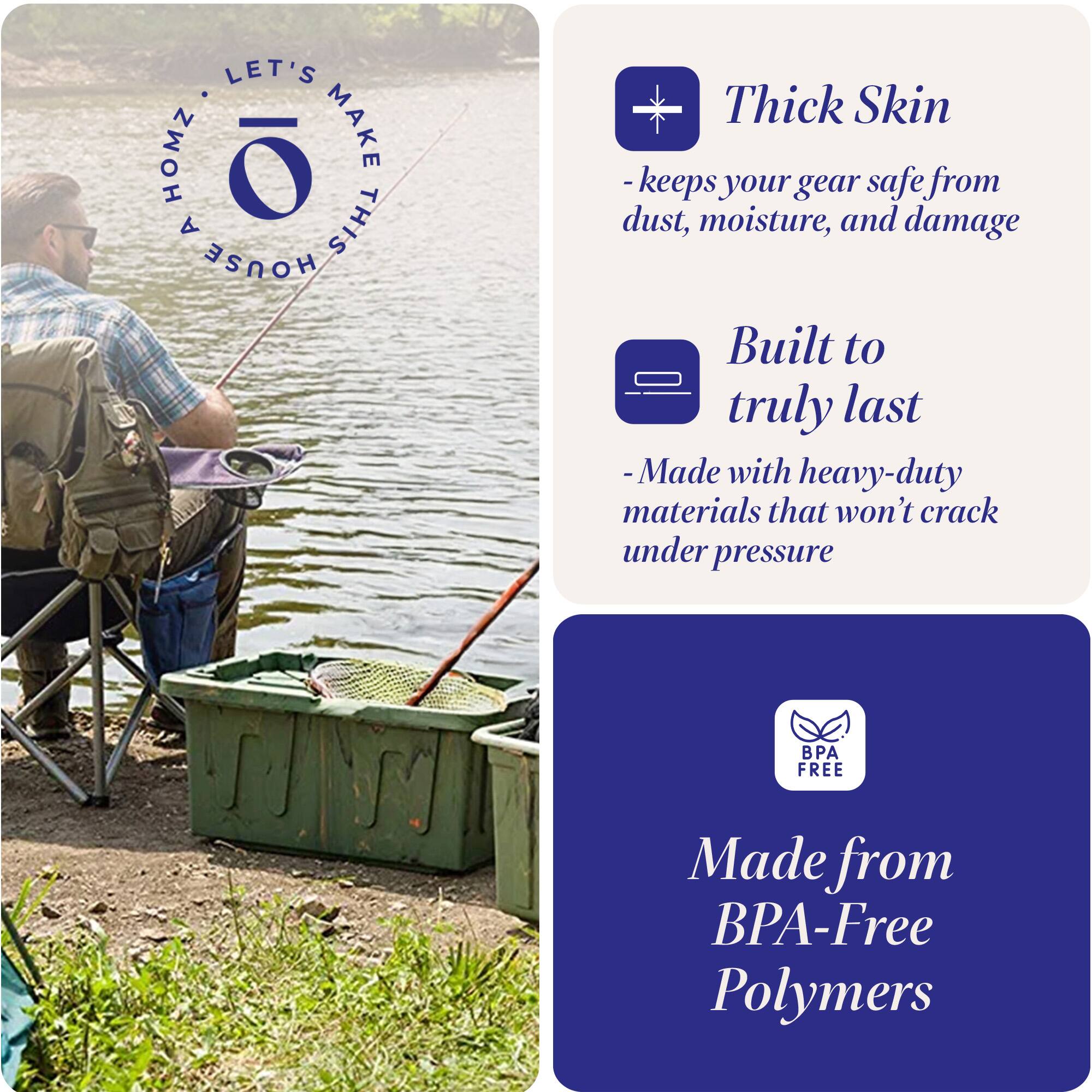 LET'S MAKE THIS HOUSE HOMZ

Thick Skin
- keeps your gear safe from dust, moisture, and damage

Built to truly last
- Made with heavy-duty materials that won't crack under pressure

Made from BPA-Free Polymers