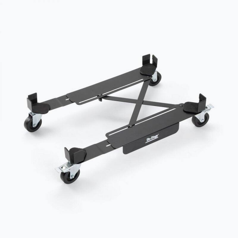 Angle. On Stage Stands - On-Stage AG5000 Amp Glider (Installation-Free Casters for Amplifiers, Rolling-Cart Attachment, Attachable Dolly, Amp - Black.