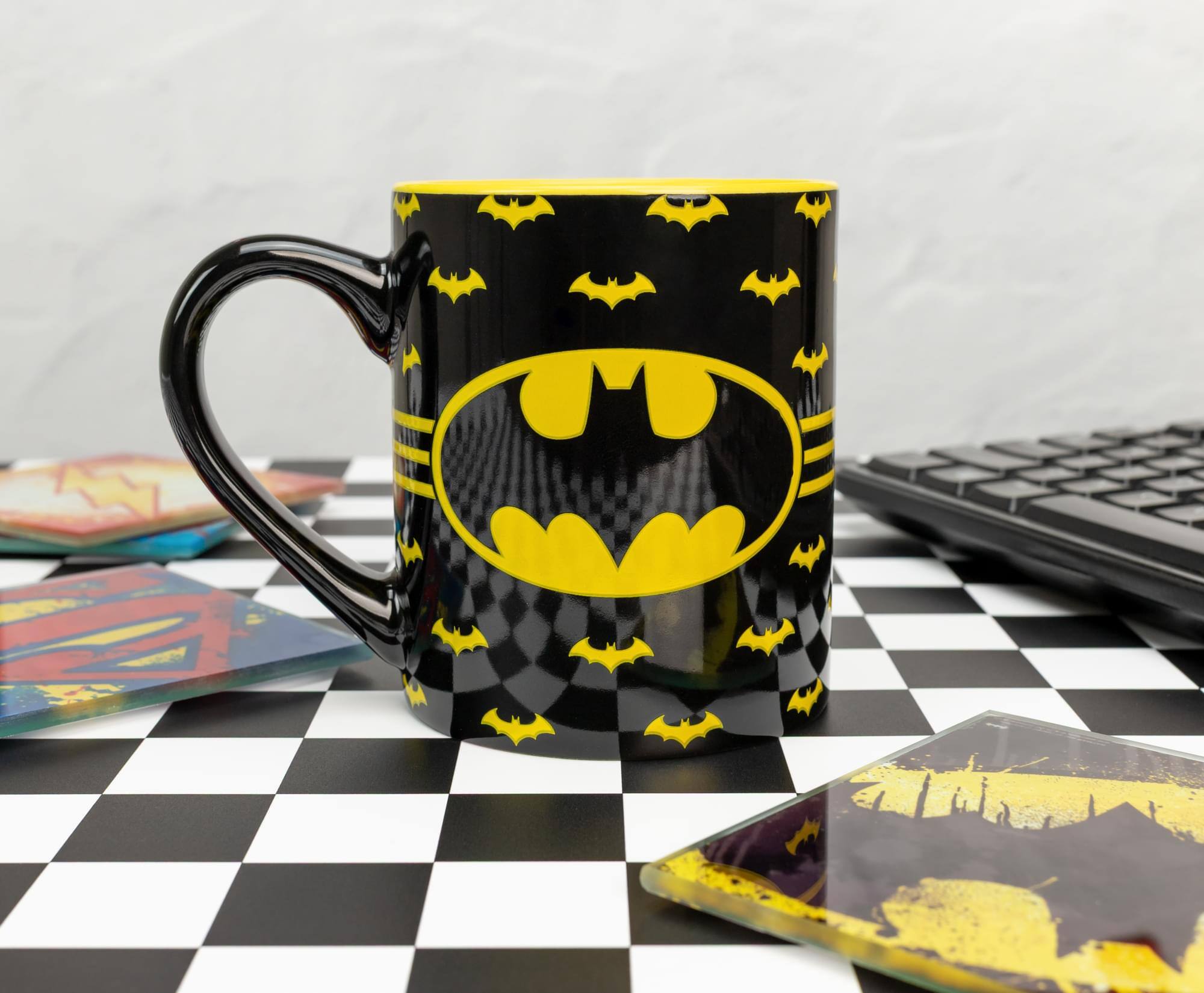 Alt View 3. Silver Buffalo - DC Comics Batman Logo Ceramic Mug | Holds 14 Ounces - Multi-Colored.