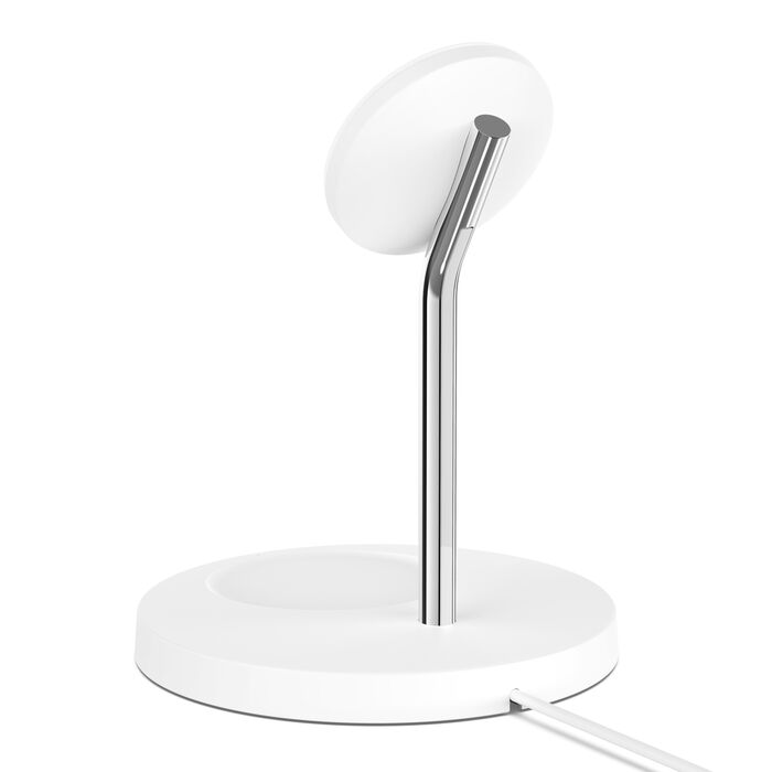 Alt View 3. Belkin - MagSafe 2-in-1 Wireless Charging Stand for iPhone & AirPods, 15W - White.
