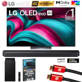 Bundle - LG - 77 Inch C5 OLED evo 4K UHD Smart webOS TV (2025) w/Soundbar +Subwoofer