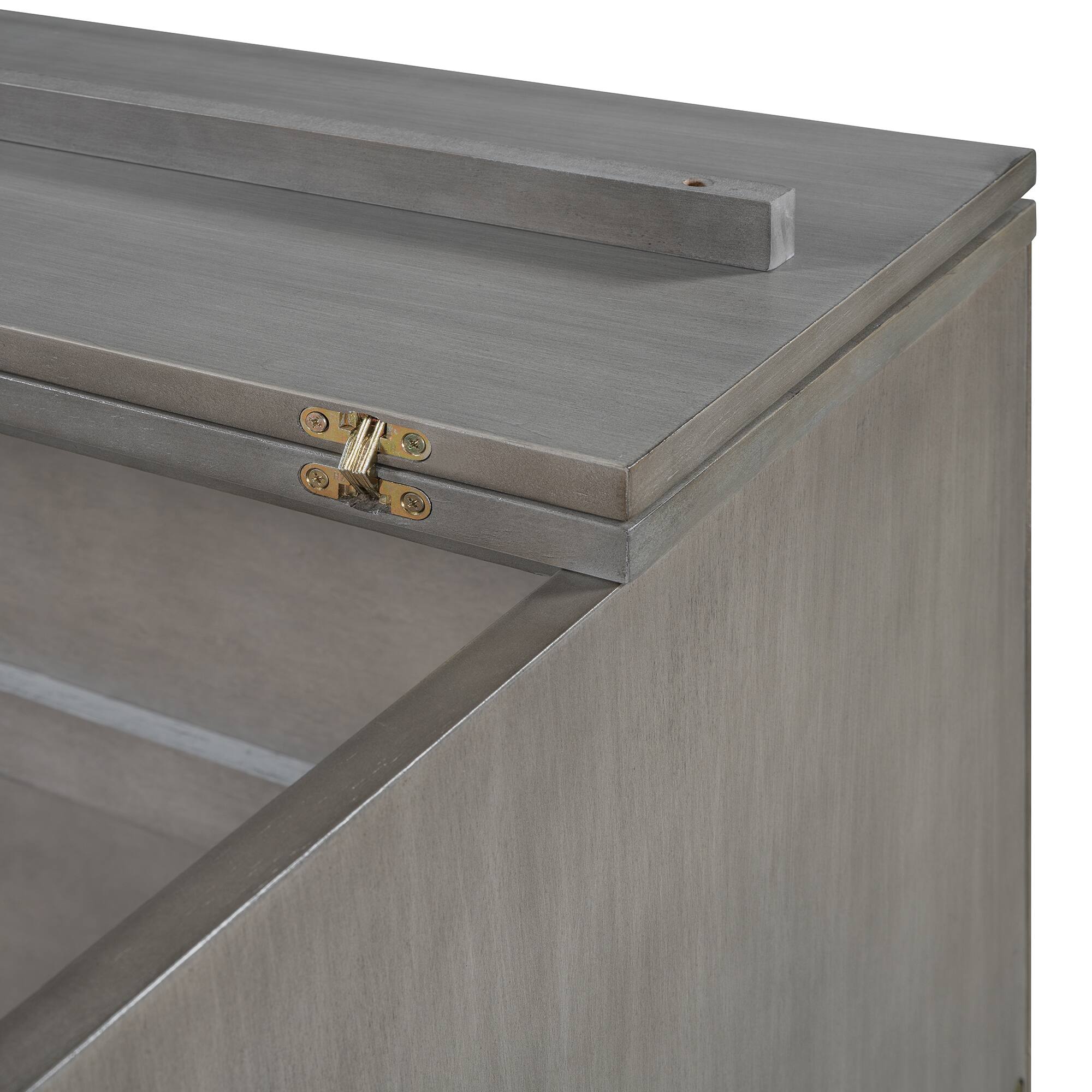 Alt View 6. Tiramisubest - Full Size Murphy Bed, Gray, 76x56x43 inches, Space-Saving - Gray.