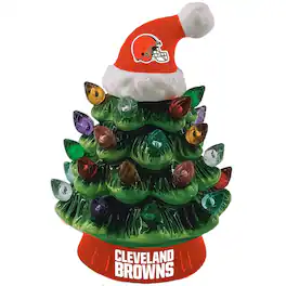 Evergreen Enterprises - Cleveland Browns 8" Light Up Ceramic LED Christmas Tree - Multicolor