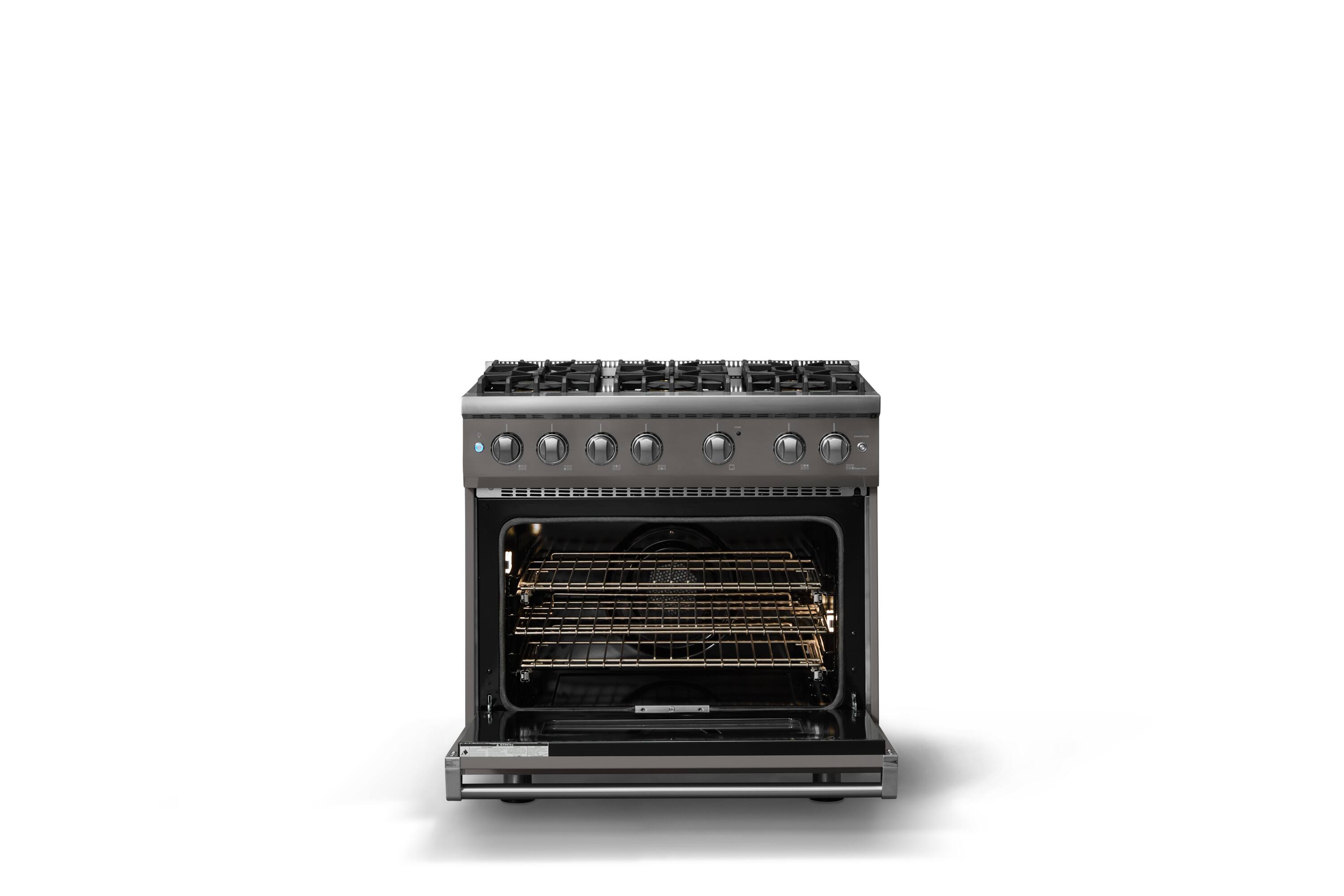 Alt View 2. Viking - Pro 5 Series 5.1 Cu. Ft. Freestanding Sealed 6 Burner Liquid Propane Gas Convection Range - Damascus Gray - Damascus Gray.