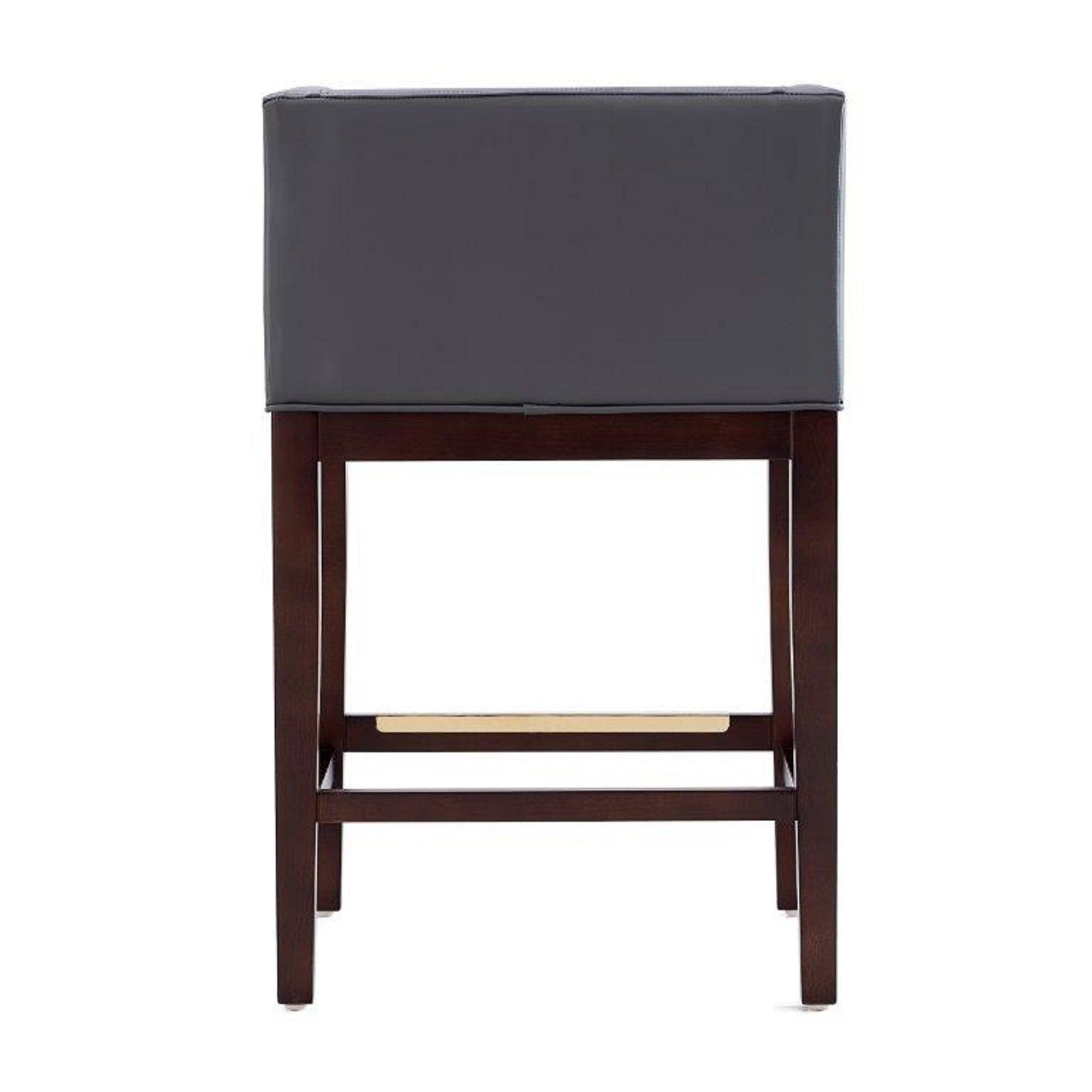 Alt View 3. Manhattan Comfort - Kingsley Mid-Century Modern Wood Upholstered Counter Stool - Gray.