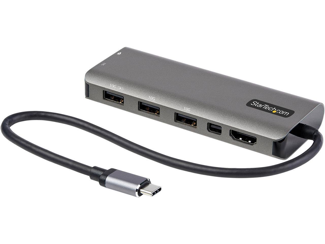 StarTech.com - USB C Hub, 4K HDMI/Mini DP, 100W PD, 4x 10Gbps USB Ports, 12" Cable, Thunderbolt 3 Compatible
