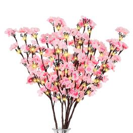 Oumilen - 5 Pack Artificial Plum Blossom Branch Lights, Battery Operated - Pink