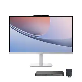 Lenovo - 23.8" FHD All-in-One Desktop,Intel N100,32GB RAM,1TB SSD+1TB Dock Set,Intel UHD Graphics,Win 11 Pro,Grey - Gray