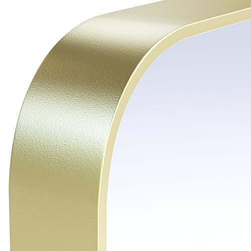 Cedar Assembly - Bathroom Mirror Rustproof Aluminum Metal Framed For Wall Matte Vanity Shatterppoof Living Room Hanging Or - Gold-36"L x 24"W