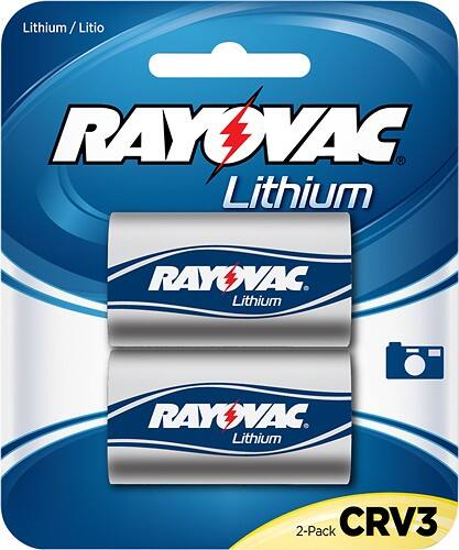 Front. Rayovac - CR V3 Batteries (2-Pack) - Silver.