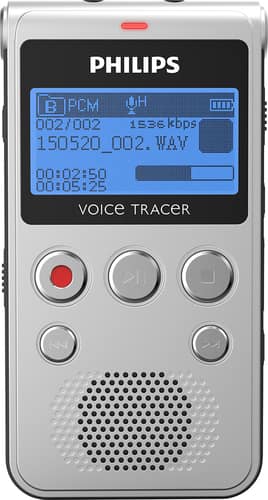 Philips - Voice Tracer Audio Recorder - Warm silver and black - Larger Front