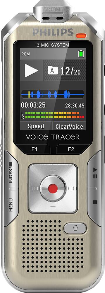 Front. Philips - Voice Tracer Meeting Recorder - Champagne/silver shadow.