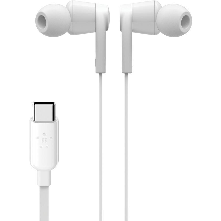 Alt View 1. Belkin - Belkin SoundForm Wired Earbuds with USB-C Connector - Stereo - USB Type C - Wired - Earbud - Binaural - In-ear - 4 ft Ca - White.