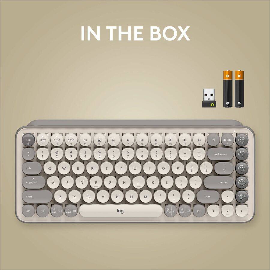 IN THE BOX

sC n 5 F 2 3P 1 O 7E D -1 + M - a1 HI ne TV + 0 4 m + n1 delete - - e 2 a 3 5 4 % 5 A & & 7 . 8 9 : C + - backspace tab Q w E R T Y U I o P I [ I I I I caps lock A S D F G H J K L - - ane shift Z x V B N M Y . a A . 1 shitt etrl fn start opt x alt ad logi x alt cumd E mau opt ct