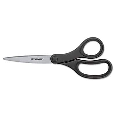 Westcott - KleenEarth Basic Plastic Handle Scissors, 9" Length, Pointed - Black