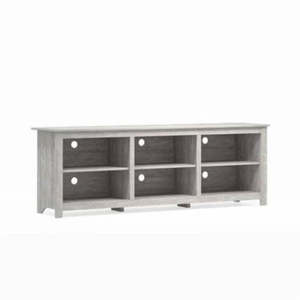 Front. Hivvago - Farmhouse Style TV Stand in Light Grey Oak Wood Finish - for TVs up to 70-inch - Light Grey Oak.
