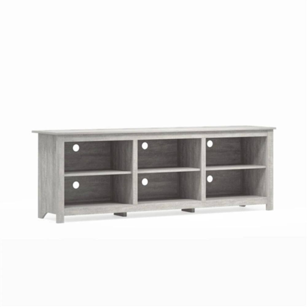 Front. Hivvago - Farmhouse Style TV Stand in Light Grey Oak Wood Finish - for TVs up to 70-inch - Light Grey Oak.