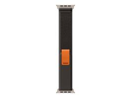 Apple - Watch Band - Trail Loop (49mm) - Black/ with Rugged Titanium Finish - S/M - Gray