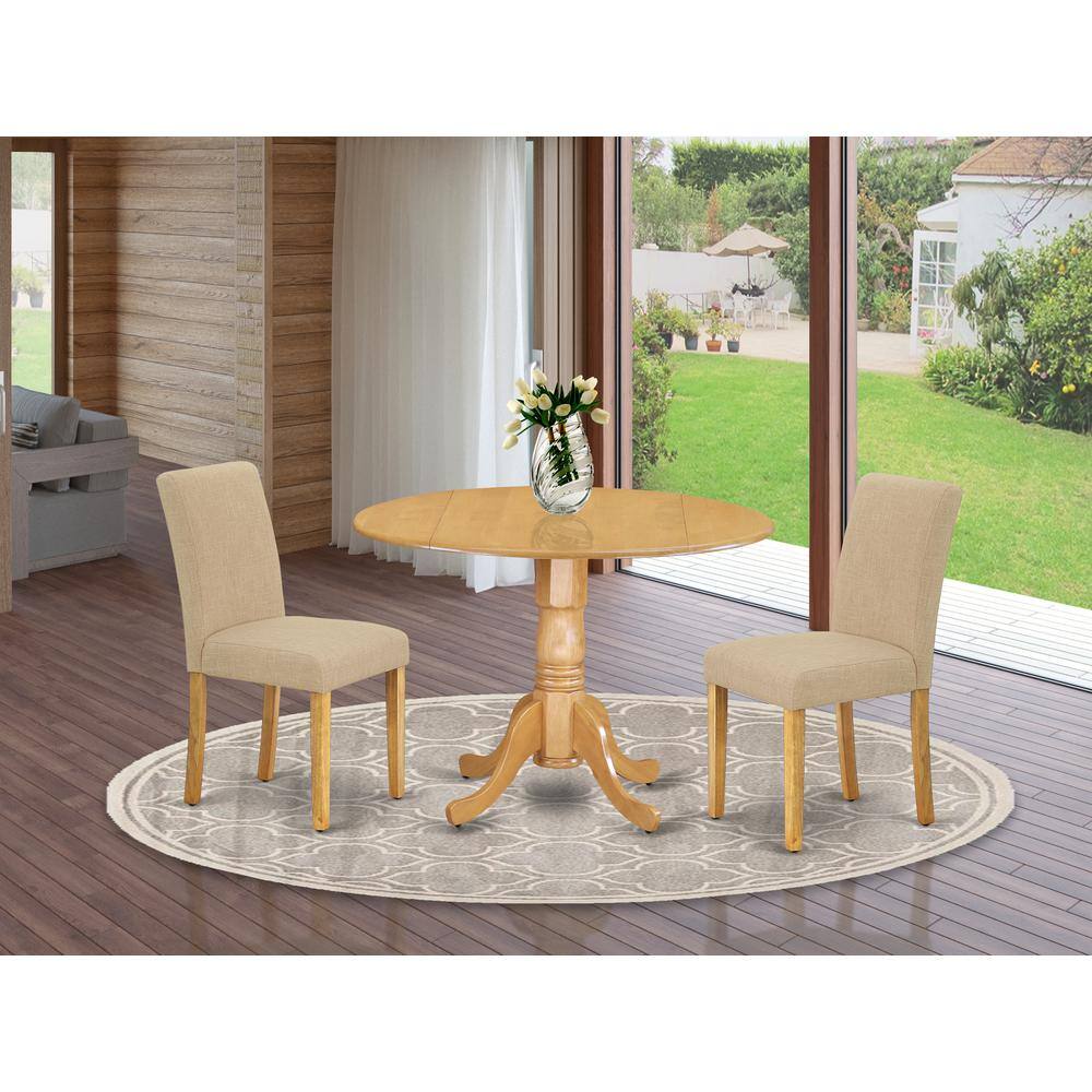 Left. East West Furniture - Dining Room Set Oak - Brown.