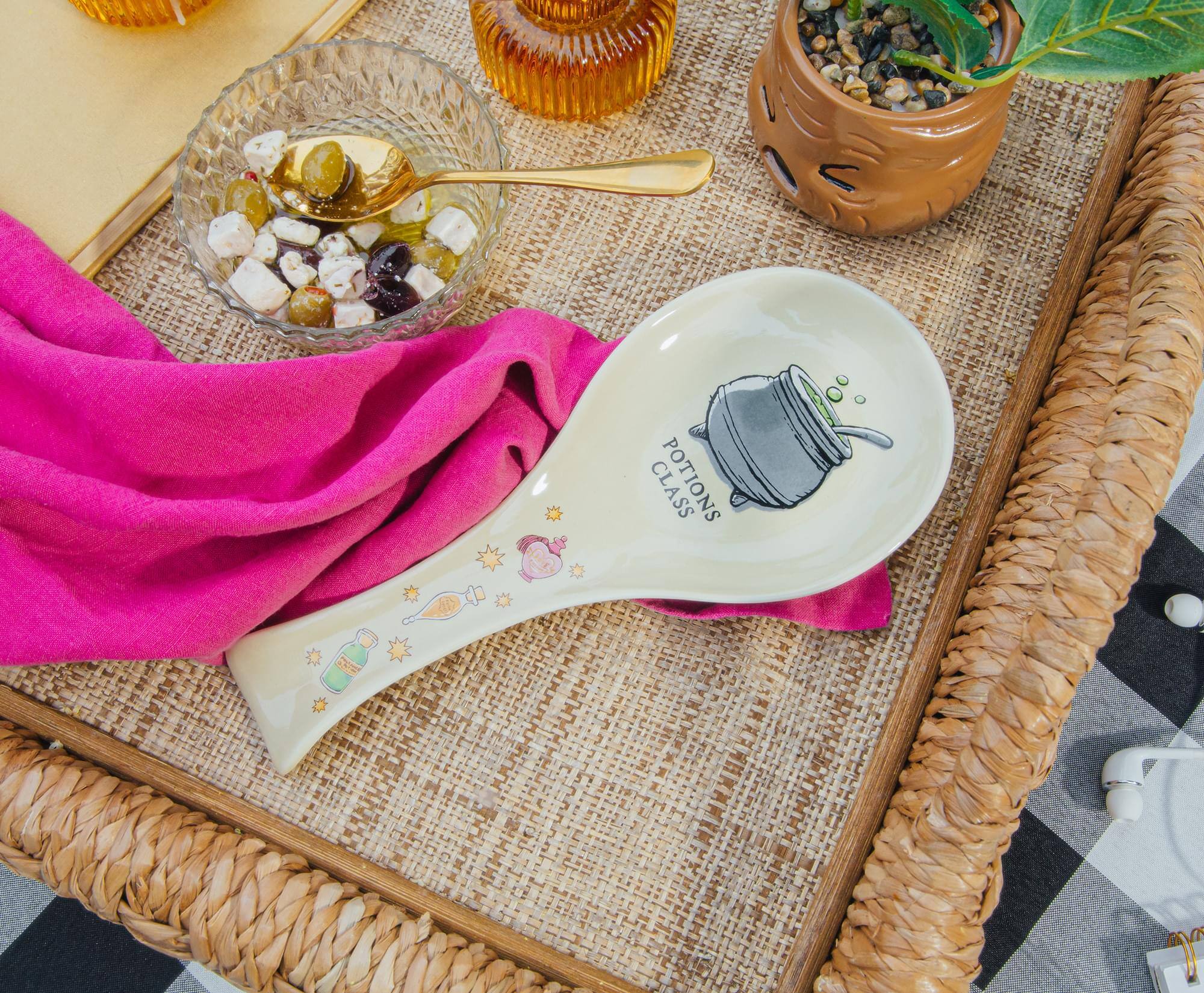 Alt View 2. Silver Buffalo - Harry Potter "Potions Class" Ceramic Spoon Rest - Off-White.