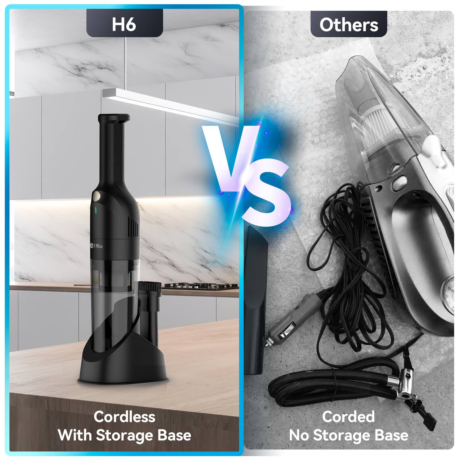 H6  
Cordless With Storage Base  

Others  
Corded No Storage Base