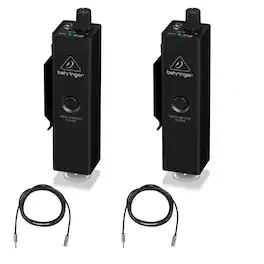 Behringer - 2-Pack Powerplay P2 Ultra-Compact Personal In-Ear Monitor Amplifier, Bundle with 2x Stereo Mini Male to Stereo
