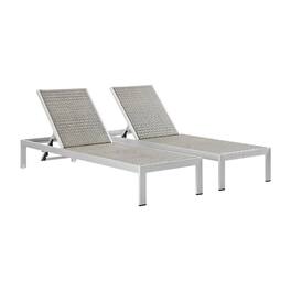Outdoor Escape - Aluminum Patio Lounge Chairs Set Of 2 With Weather-Resistant Frame - Gray